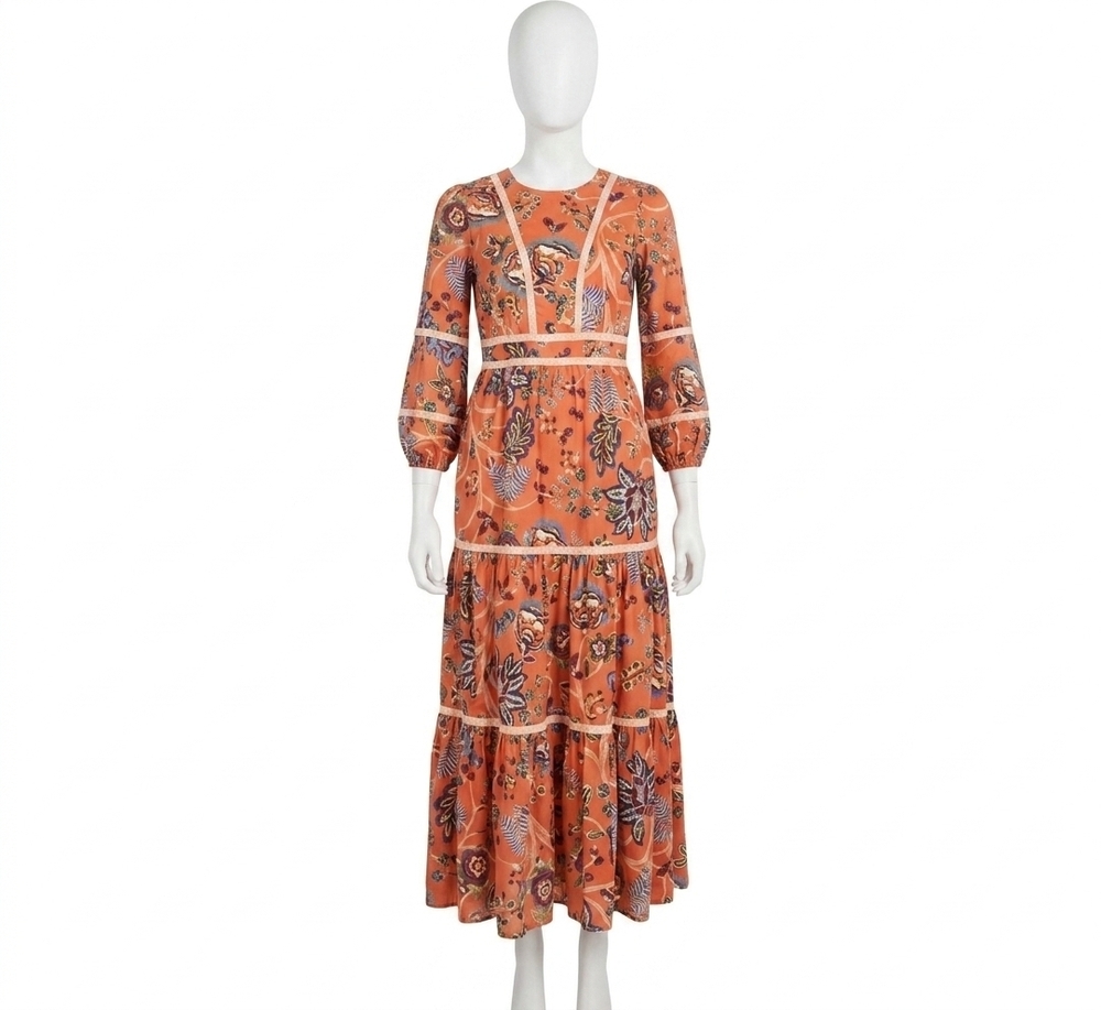 NEW SPARTINA 449 nicolette midi dress in marsh boardwalk tree of life tomato